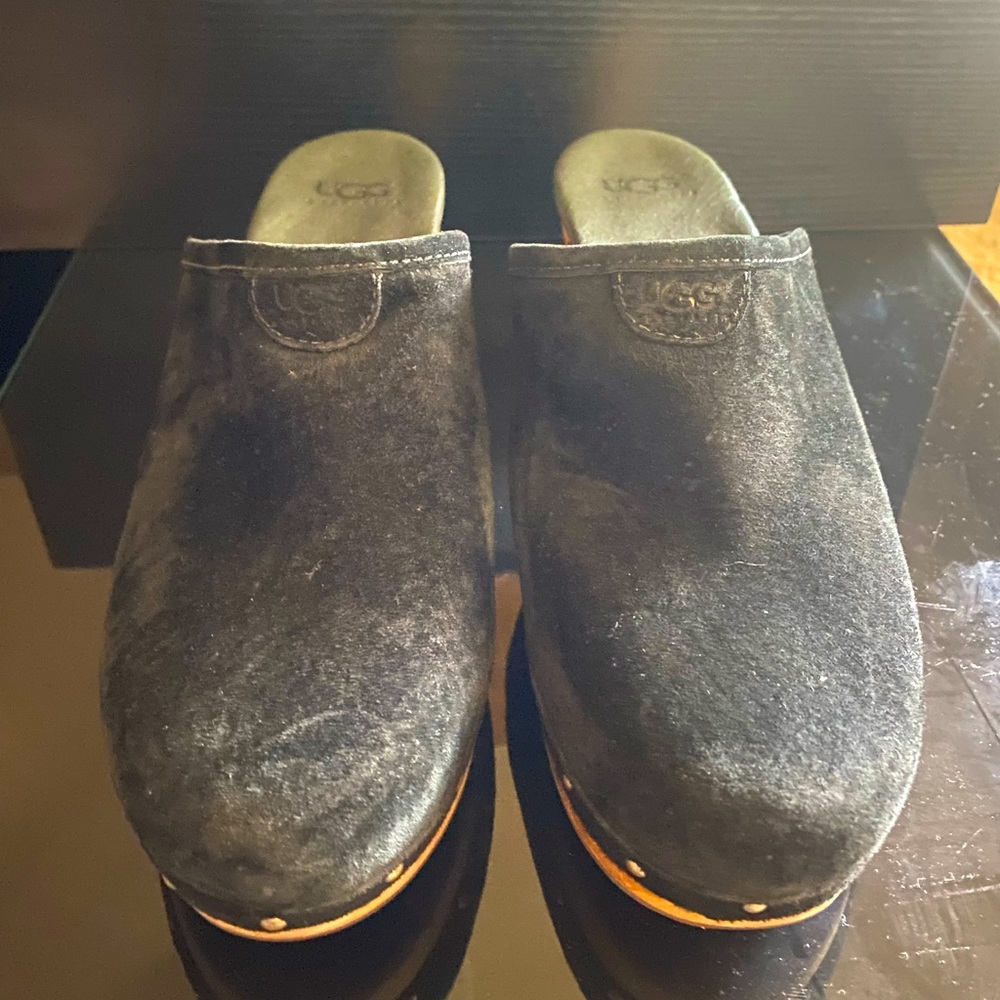 Ugg black suede mules